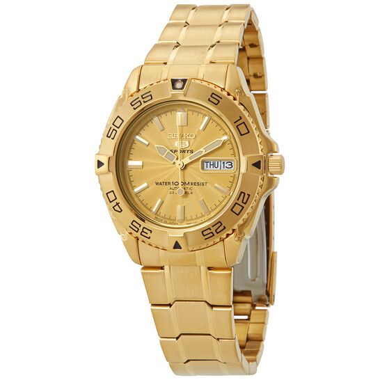 SEIKO 5スポーツ 腕時計 SNZB26J1自動巻 Seiko 5 Sports Automatic Gold Dial Men's Watch SNZB26J1