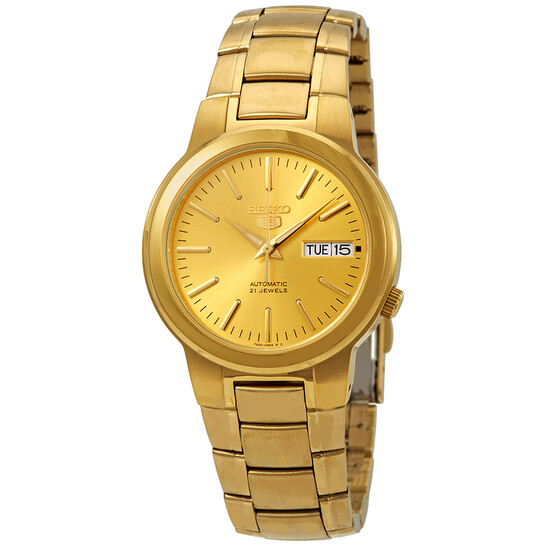 Seiko Series 5 Automatic Gold Dial Men's Watch SNKA10 - 546x546