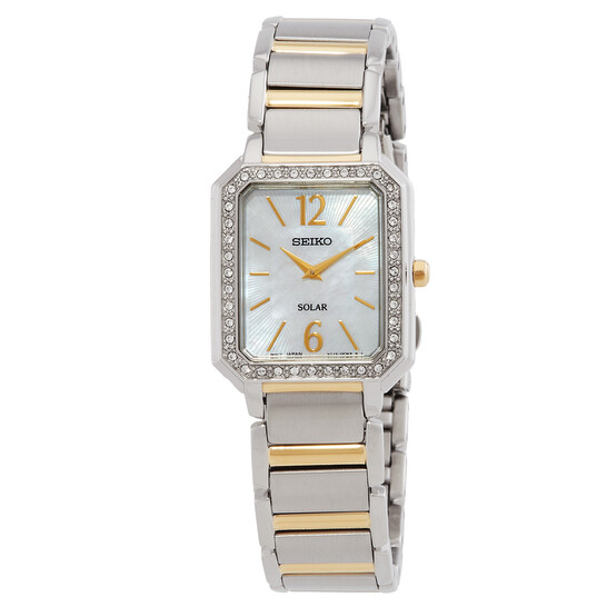 Seiko solar Mother of Pearl Dial Ladies Watch SUP466 4954628248343