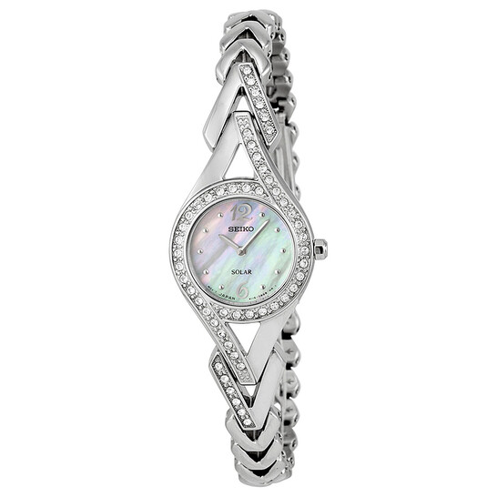 SEIKOソーラーレディース 新品未使用 SUP173 Seiko Solar White Mother of Pearl Women's Watch - SUP173 for