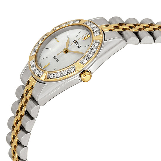 Seiko Solar Mother of Pearl Dial Two-tone Stainless Steel