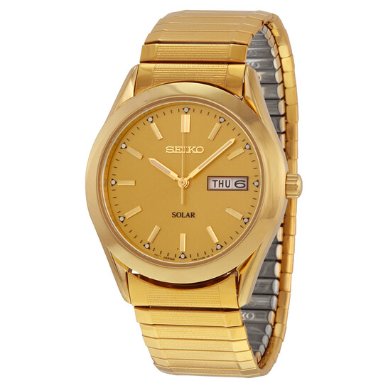 【SEIKO】 セイコー SOLAR 電波ソーラーQUARTZ 35mm SEIKO SOLAR（セイコー ソーラー）14K金張 Dead Stock- JeJe