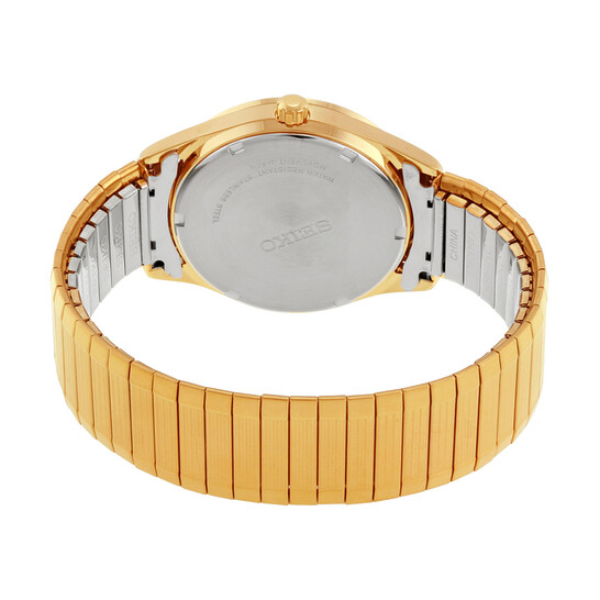 Seiko Solar Quartz Gold-tone Expansion Band Men's Watch