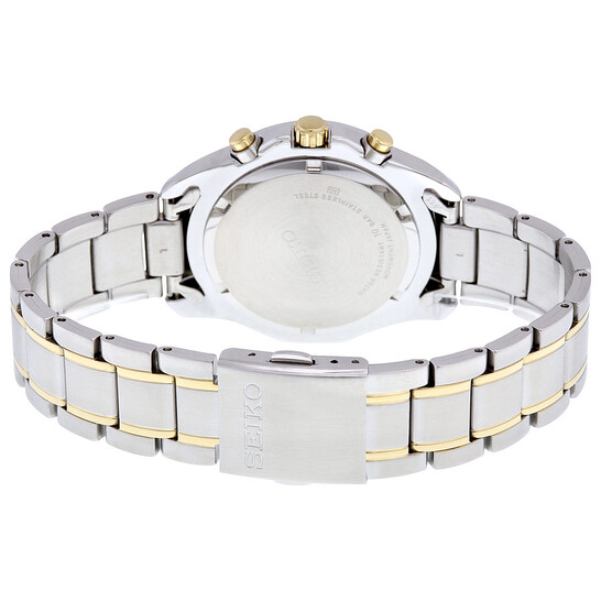 Seiko Solar White Dial Two Tone Stainless Steel Men's Watch