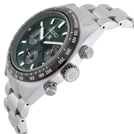 Seiko Speedtimer Chronograph Quartz Green Dial Men's Watch