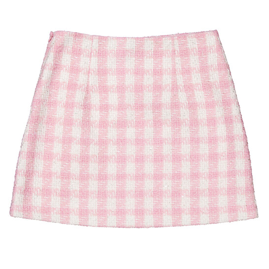 Self-Portrait Pink Check Boucle Mini Skirt, Brand Size 6 ( US Size 2 ) - 546x546 Image #8