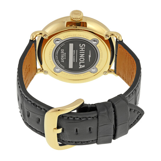 Shinola The Runwell Moon Phase White Dial Black Alligator Leather