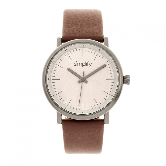 Simplify The 6200 Grey Dial Brown Leather Watch SIM6205 - 546x546