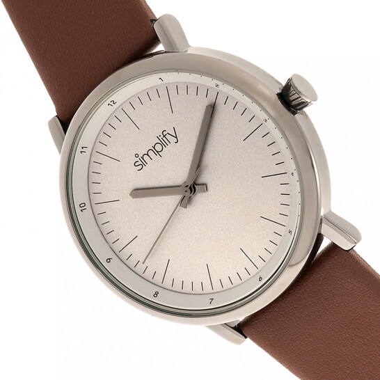 Simplify The 6200 Grey Dial Brown Leather Watch SIM6205 - 546x546 Image #3