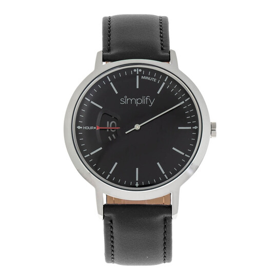 Simplify The 6500 Quartz Black Dial Black Leather Watch SIM6502 - 546x546