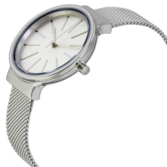 Skagen Ancher White Dial Steel Mesh Ladies Watch SKW2478  display picture 2