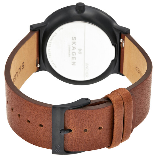 Skagen Ancher White Dial Men's Leather Watch SKW6297