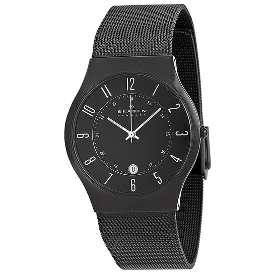 Skagen 233XLTMB Men\'s Black Titanium Mesh Analog Dial Quartz Wrist Watch AEA170 Skagen 233XLTMB Men main image 4