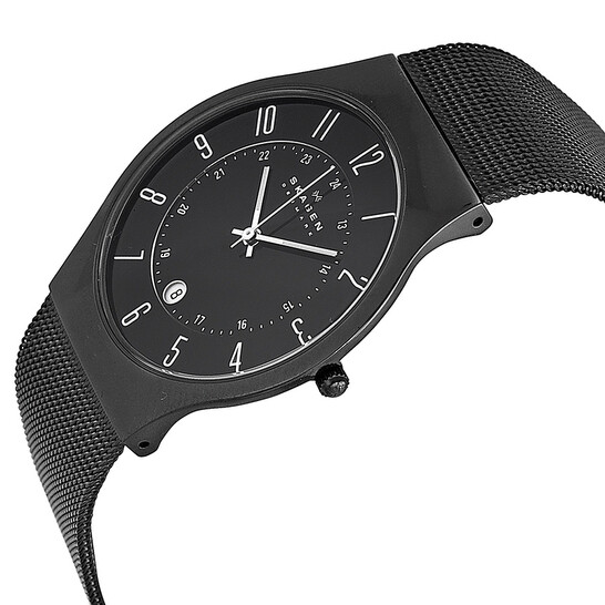 Skagen 233XLTMB Men\'s Black Titanium Mesh Analog Dial Quartz Wrist Watch AEA170 Skagen 233XLTMB Men main image 3