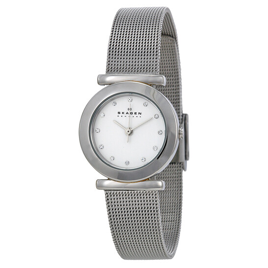 Skagen watch Round,stainless steel, Swarovski crystals mesh water resistant women-s-skagen-mesh-  main image 4