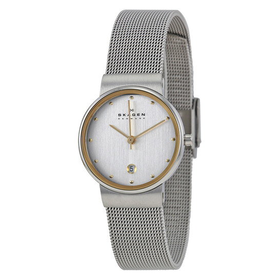 Skagen Classic Silver Dial Stainless Steel Mesh Ladies Watch  display picture 1