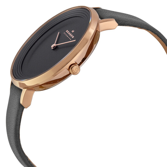 Skagen Ditte Grey Dial Grey Leather Ladies Watch SKW2216  display picture 1
