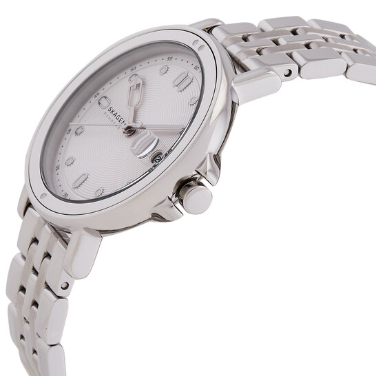 Skagen Signatur Uhr für Damen, Quarzwerk mit Edelstahl- oder Lederarmband, Blau und Weiß, 30MM