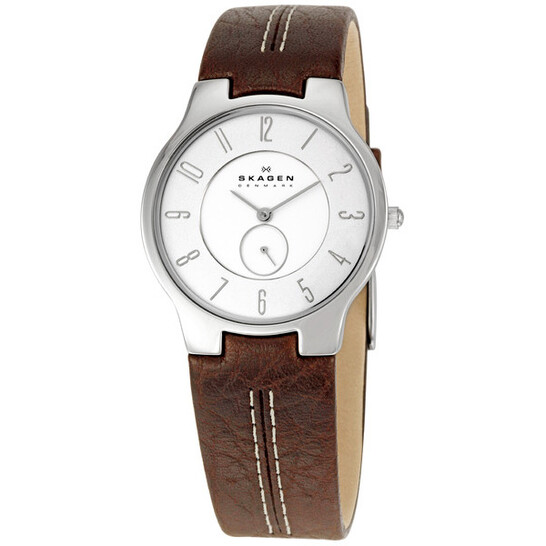 Skagen Slimline Steel Brown Strap Men's Watch 433LSL1 768680056259