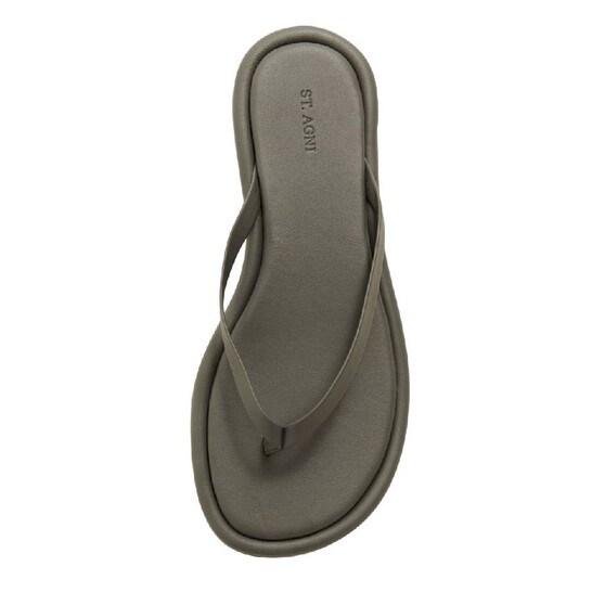 St Agni Smokey Olive Flat Padded Flip Flops, Brand Size 41 US