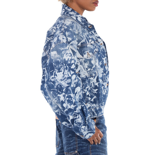 Stella McCartney Animal Forest-Print Denim Cotton Jacket, Size