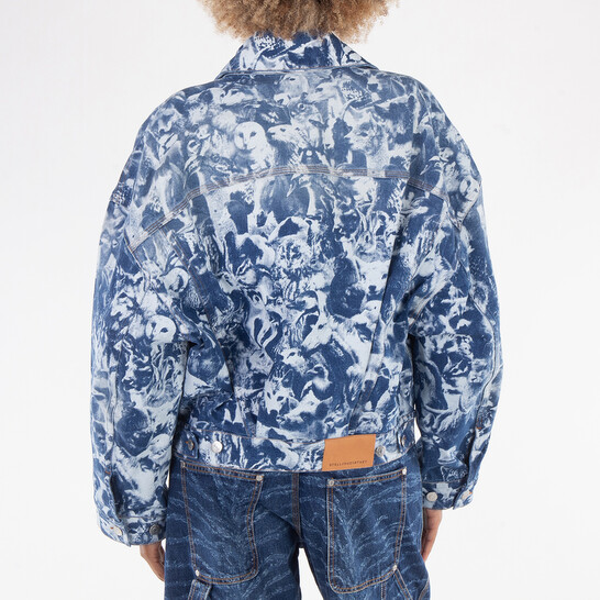 Stella McCartney Animal Forest-Print Denim Cotton Jacket, Size