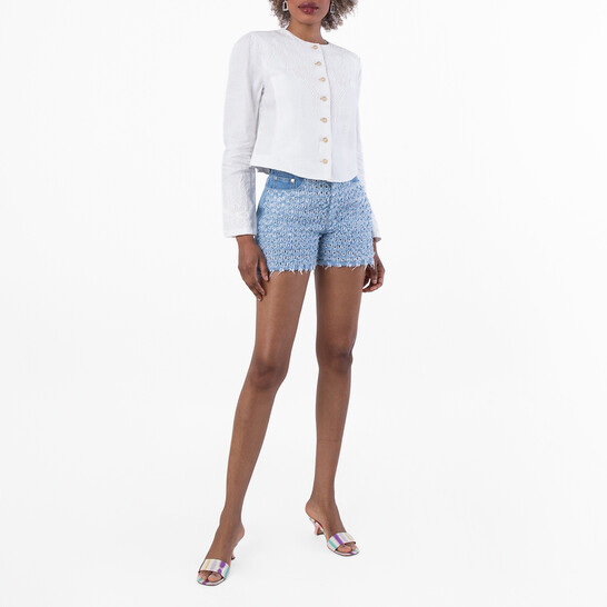 Stella Mccartney Boucle Denim Shorts, Size 25 - 546x546 Image #5