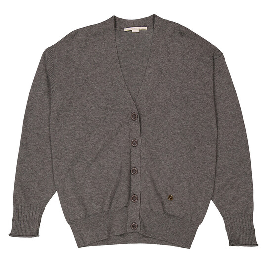 Stella McCartney Grey Iconic Logo Wool Cardigan, Size X-Small