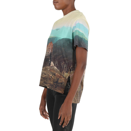 Tシャツ・カットソー STELLA MCCARTNEY TOP WITH ANIMAL PATTERN Stella McCartney Cheetah Print Panel T-shirt | Black | FARFETCH