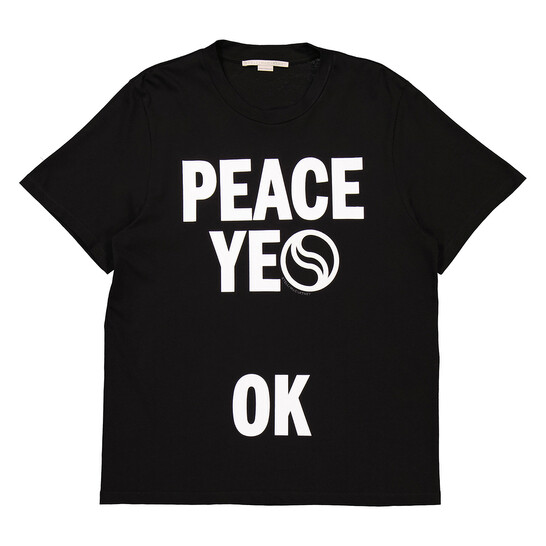 Tシャツ・カットソー STELLA MCCARTNEY Woman T-Shirt Black 6J01583SPY51 1000 Stella McCartney Ladies Black Slogan-Print Cotton T-Shirt