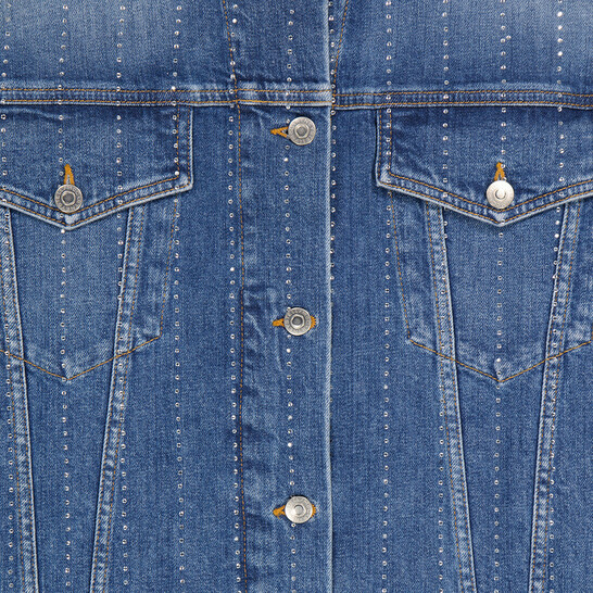 Stella McCartney Vintage Dark Diamante Striped Hotfix Oversized