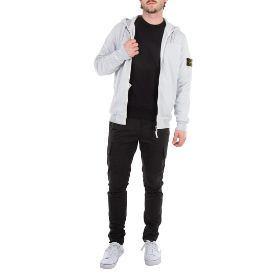 Stone Island Compass Logo Zip-Up Hoodie, Size Small