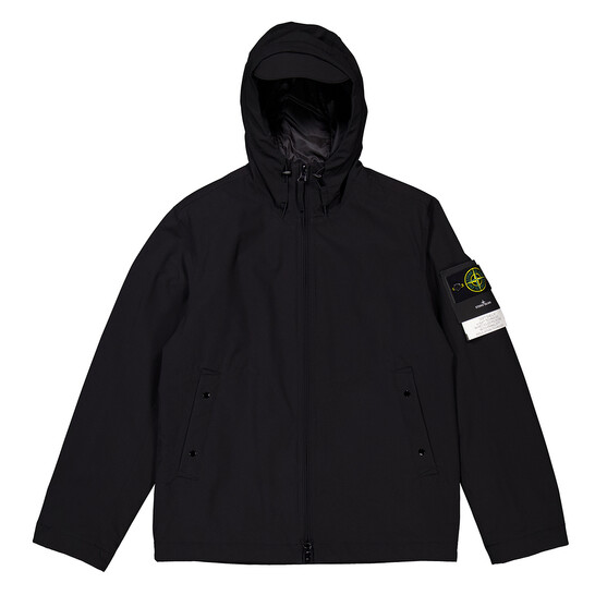Stone Island Men's Black Shell-R_E.Dye Hooded Blouson, Size