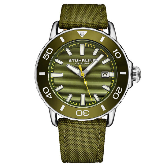 Stuhrling Original Aquadiver Quartz Green Dial Men's Watch M18249