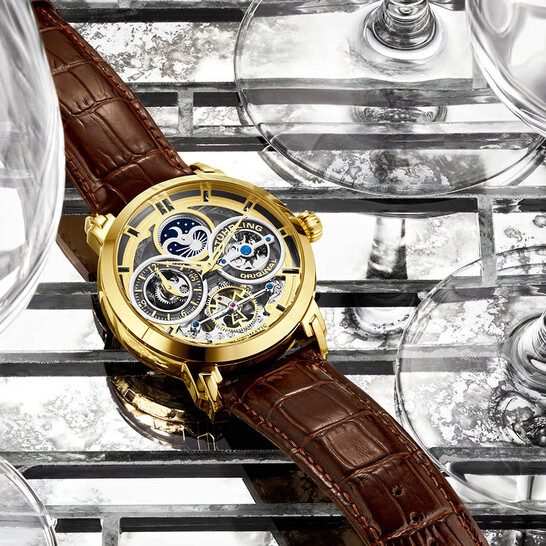 Stuhrling Original Legacy Automatic Gold Dial Men display picture 3