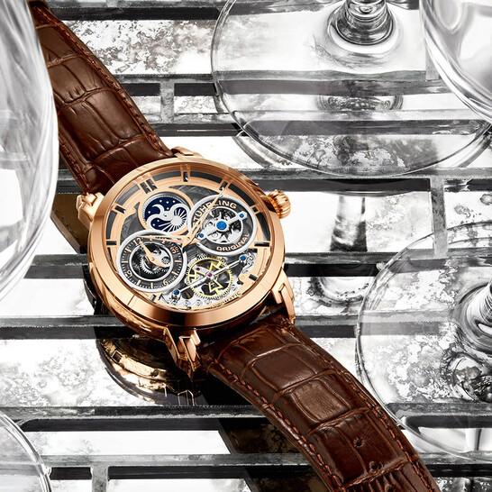 Stuhrling Original Legacy Automatic Rose Gold Dial Men display picture 2
