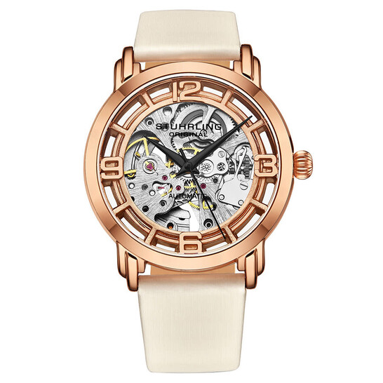 Stuhrling Original Beige and Silver Women\'s Watch Stuhrling Ladies Fashion Quartz Watch 27mm Round Silver Tone  main image 3