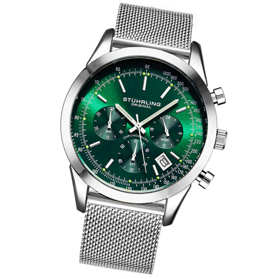 Stuhrling Original Monaco Chronograph Quartz Green Dial Men's