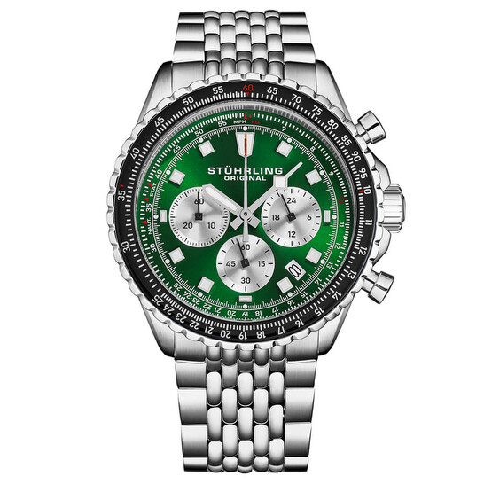 Stuhrling Original Monaco Chronograph Quartz Green Dial Men's