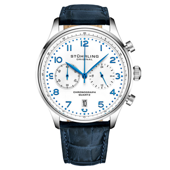 Stuhrling Original Monaco Chronograph Quartz White Dial