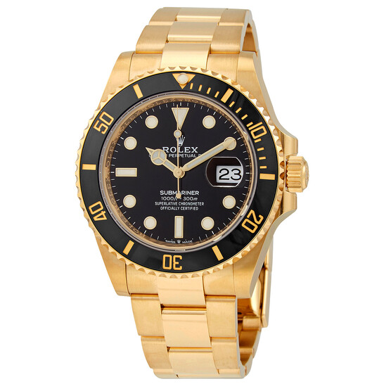 Rolex Submariner Black Dial 18K Yellow Gold Oyster Bracelet