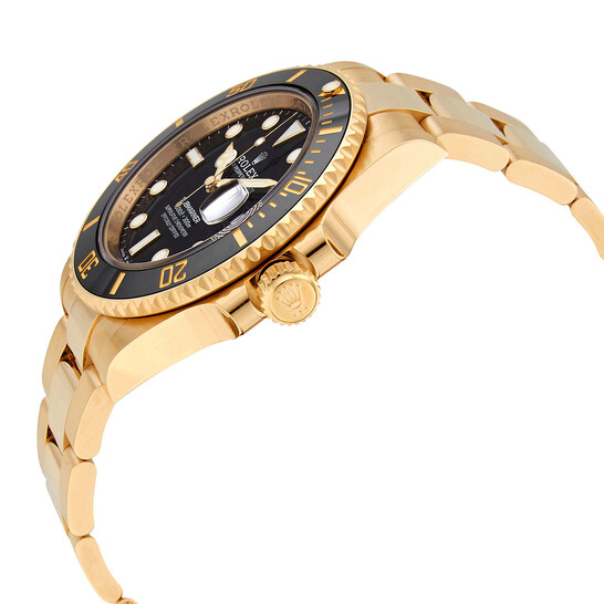 Rolex Submariner Black Dial 18K Yellow Gold Oyster Bracelet