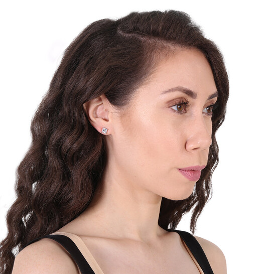 Swarovski Attract Rhodium Plated Stud Earrings - 546x546 Image #2