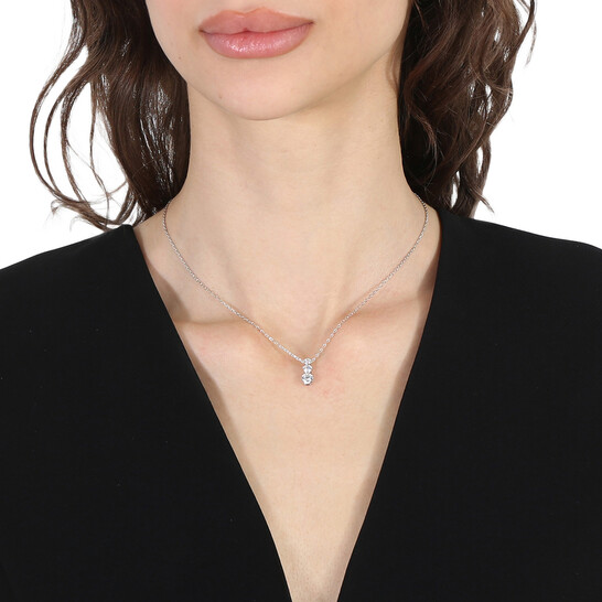 SWAROVSKI｜ (Attract Trilogy Pendant Necklace (5414970)) Swarovski Attract Trilogy pendant, Round cut, White, Rhodium