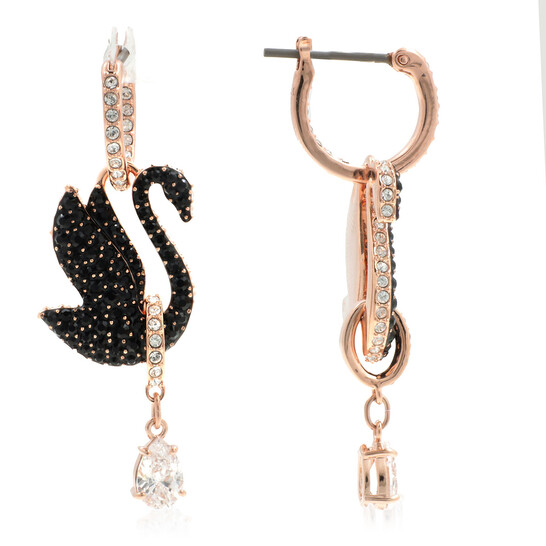 Swarovski Black Swan Drop Earrings 5678047 9009656780473