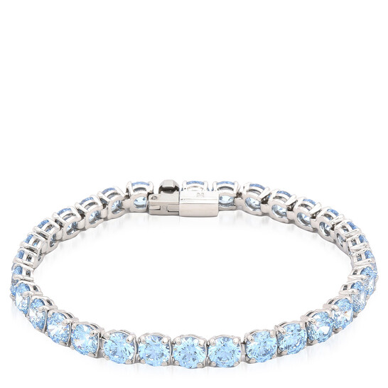 SWAROVSKI スワロフスキー Matrix Tennis ブレスレット 5648928 Matrix Tennis bracelet, Round cut, Blue, Rhodium plated