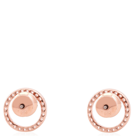 Swarovski Constella Pierced Earrings Stud Cz Rose Gold Shiny White