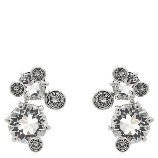 アクセサリー Swarovski Constella stud earrings Constella stud earrings, Round cut, White, Rhodium plated