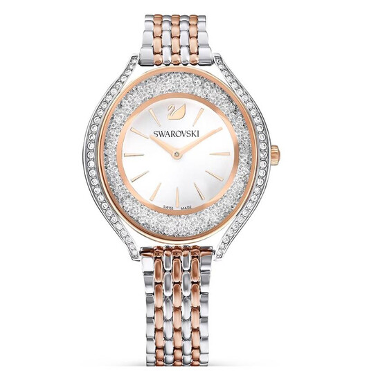 Swarovski Crystalline Aura Quartz White Dial Two-Tone Ladies Watch