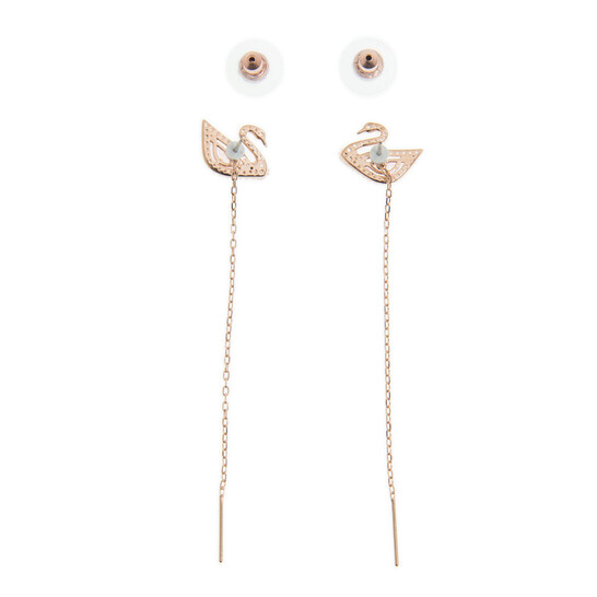 Swarovski Dazzling Swan Earring Rose Gold Plated Pink Gold